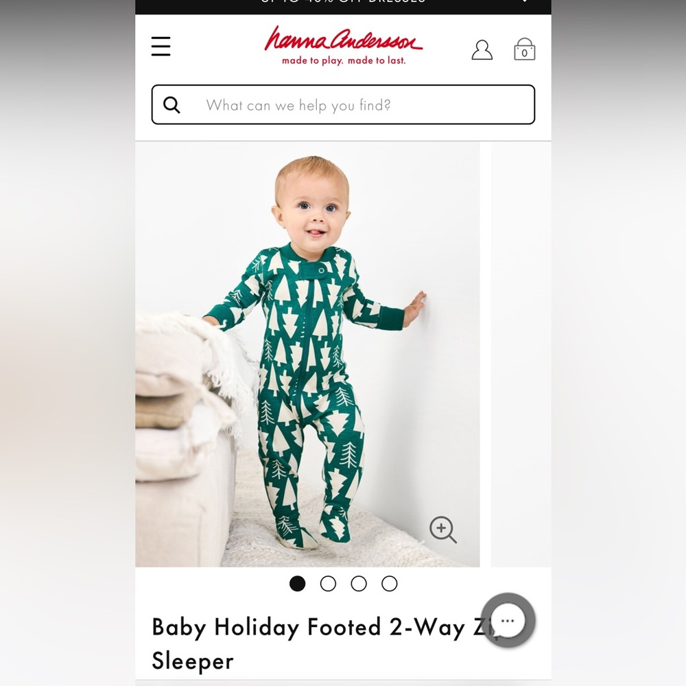 Hanna Anderson Christmas footed pajama